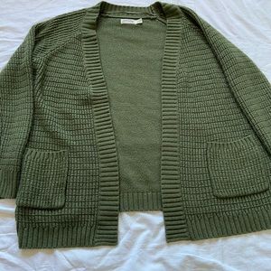 Green knit cardigan